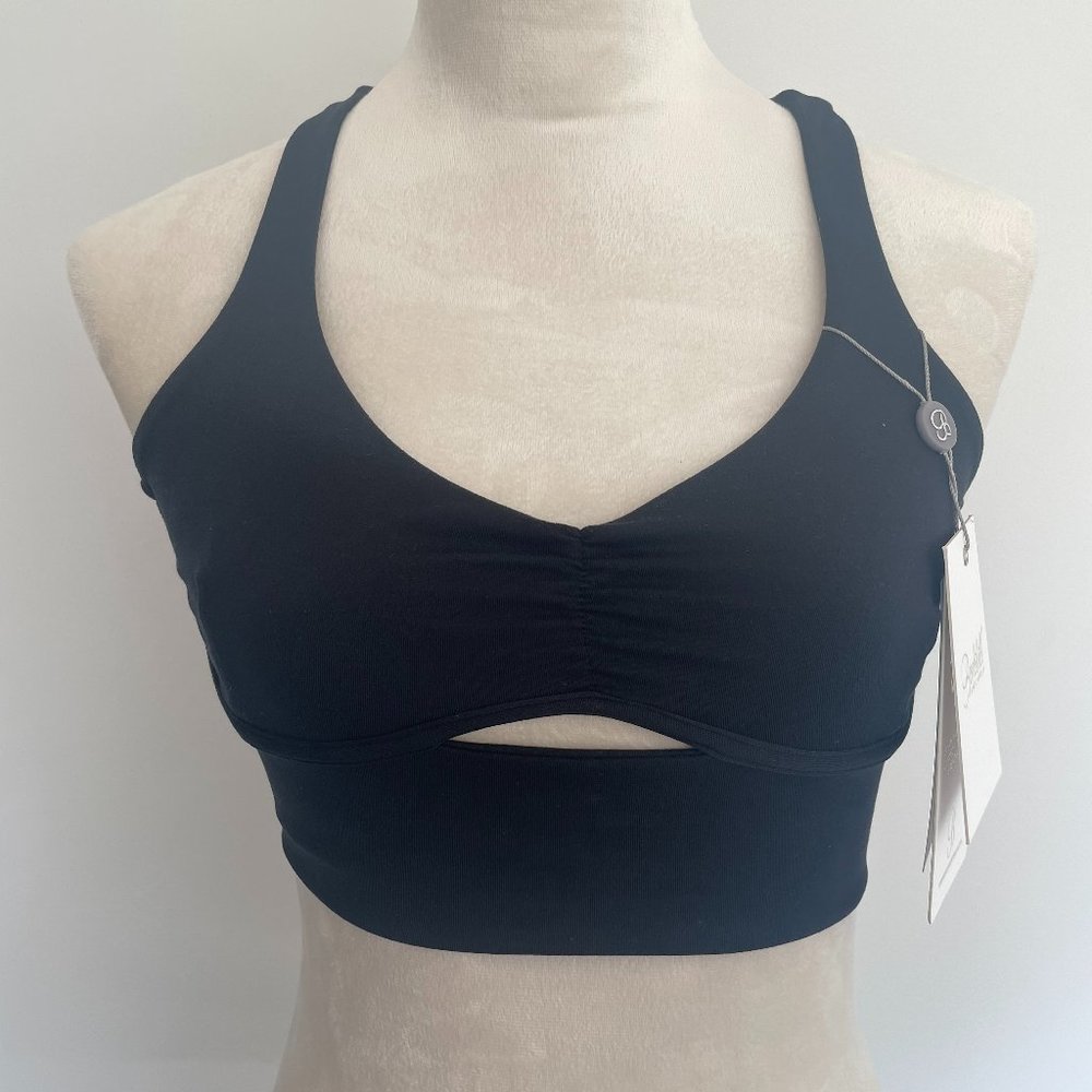 Bombshell Sportswear - Keyhole Bralette Sports Bra - Black - Size S - NWT